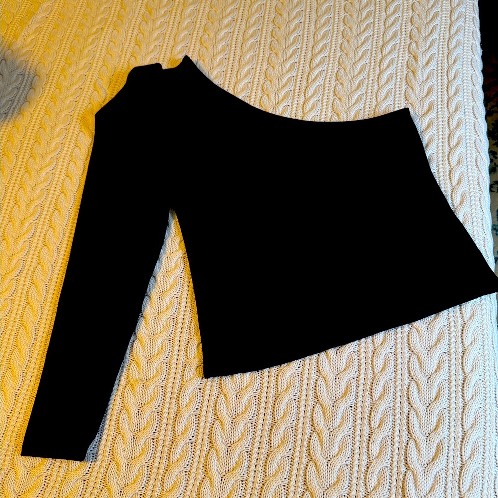 Mavi Black One-Shoulder Long Sleeve Top